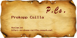 Prokopp Csilla névjegykártya