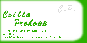 csilla prokopp business card